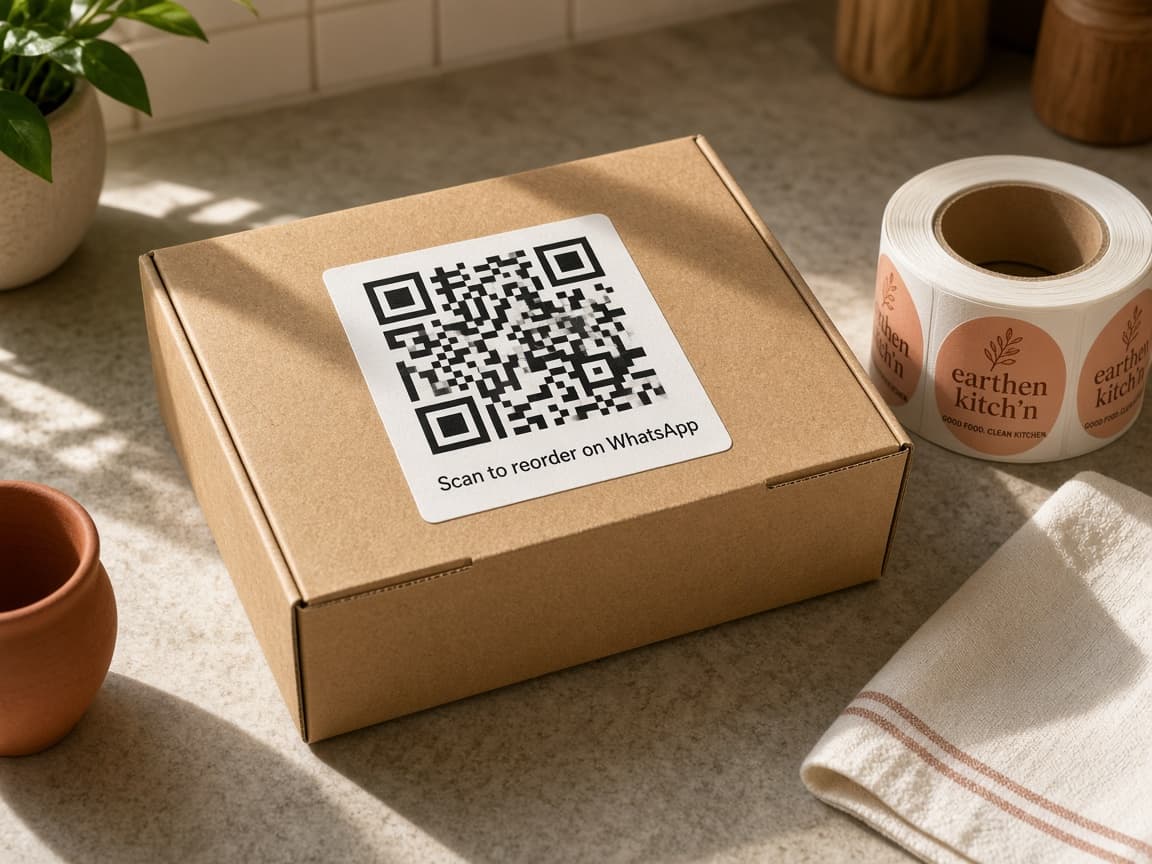 QR code sticker on meal box lid